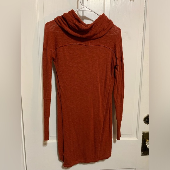 Cowl Neck Burnt Orange Long Sleeve Sweater - Picture 2 of 3